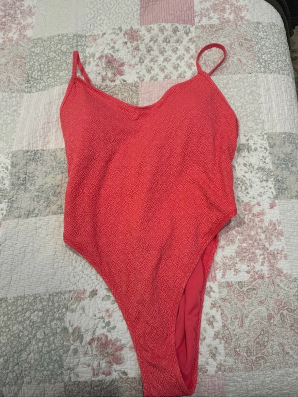wild fable Coral Textured One-Piece Swimsuit